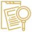 Magnifying glass investigation icon
